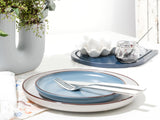 CreaTable, 21016, Serie Modern Scandic Blue-Grey, 16-teiliges Tafelservice, Kombiservice aus Porzellan, spülmaschinen- und mikrowellengeeignet, hochwertige Verarbeitung