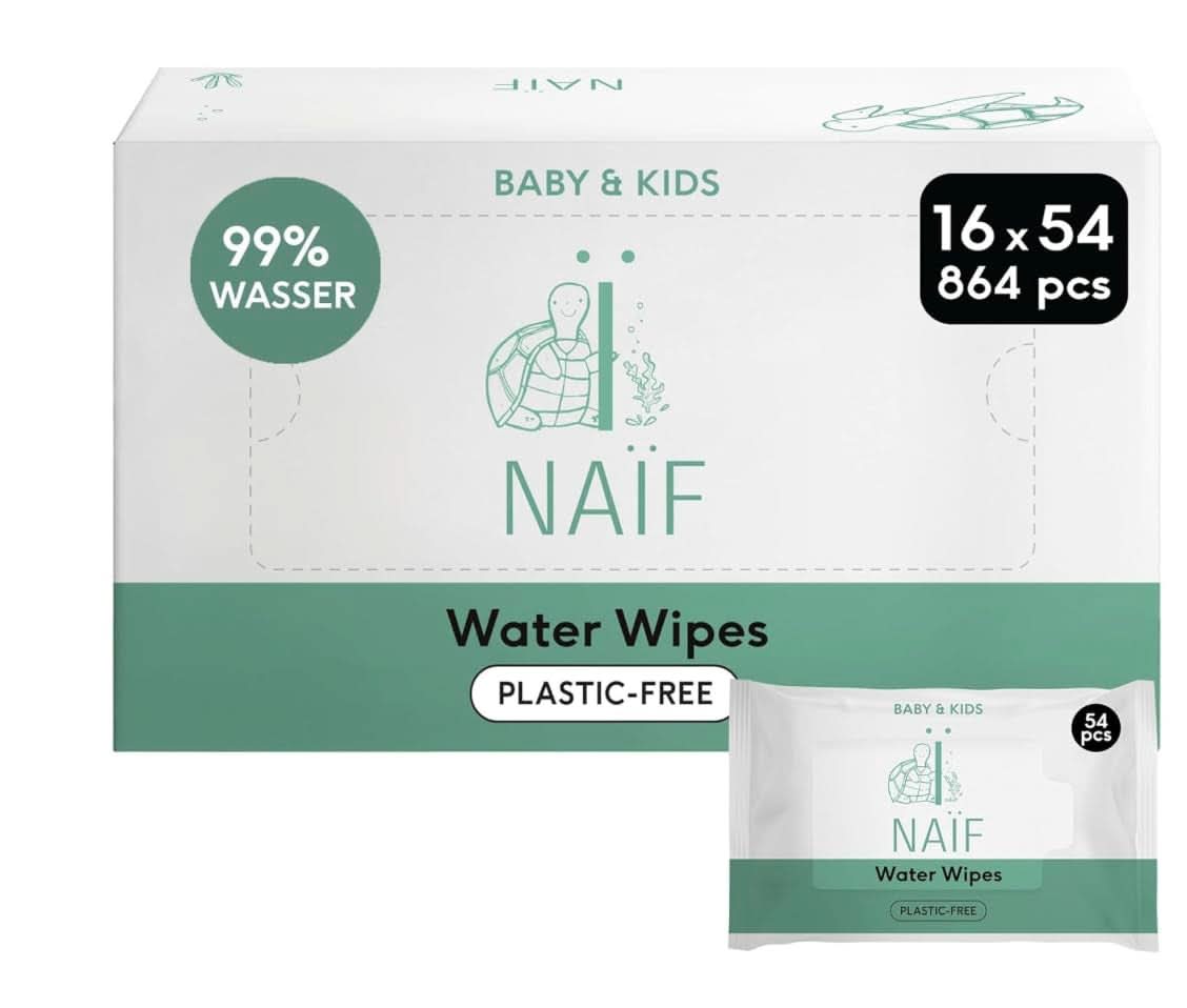 Naïf Plastikfreie Feuchttücher 432 Stück (8Er