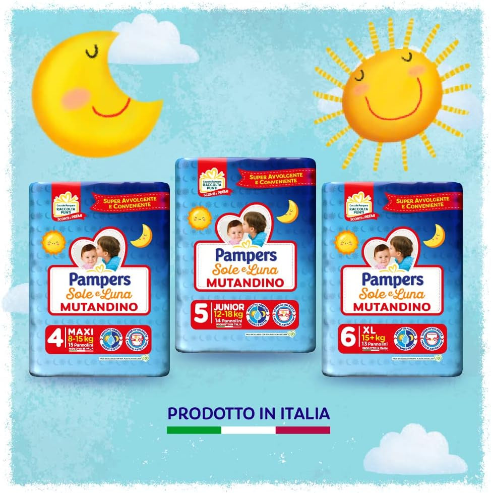 Pampers Sole e Luna Maxi Windel, Größe 4 (8-15 kg), 60 Windeln