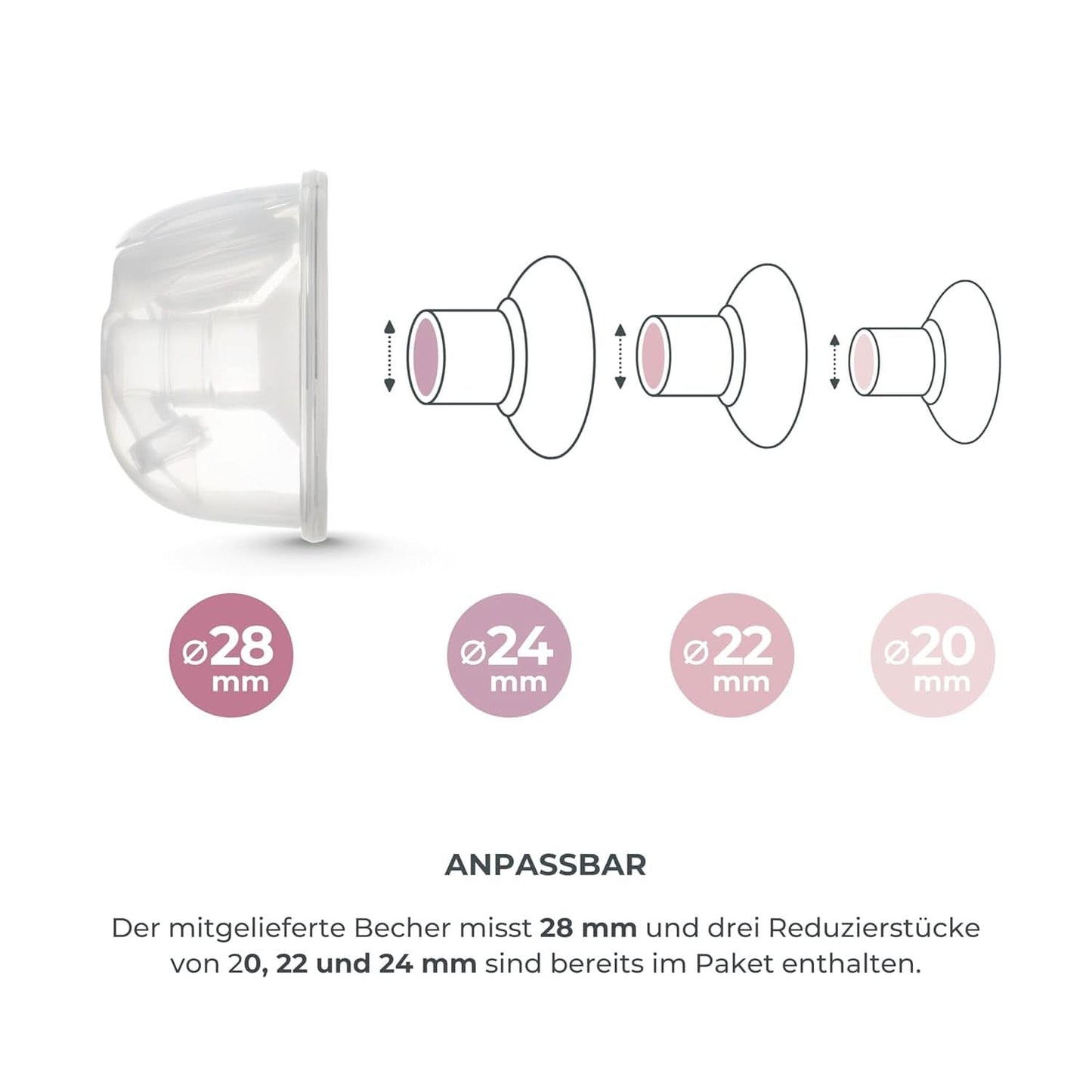Nuvita Materno Smart Wear 1287W – Freihändige tragbare elektrische Milchpumpe – 3-Phasen-Technologie, anpassbar, tragbar, Doppelmilchpumpen-Umrüstsatz verfügbar. Zubehör Essen und Stillen Bebe Naty Shop