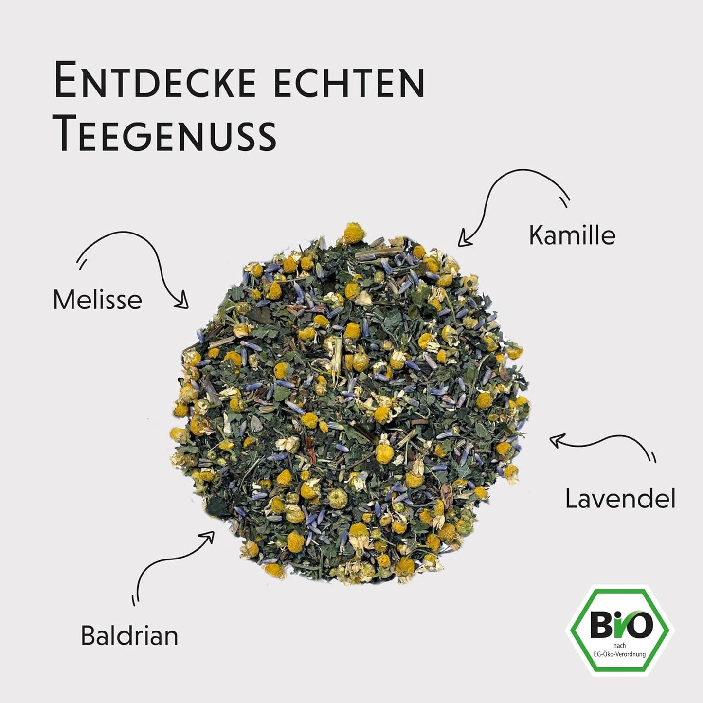 Abendtee BIO 100 g – Ihre Auszeit mit Baldrian, Lavendel, Zitronenmelisse, Kamille, Kräuterteemischung zur abendlichen Entspannung