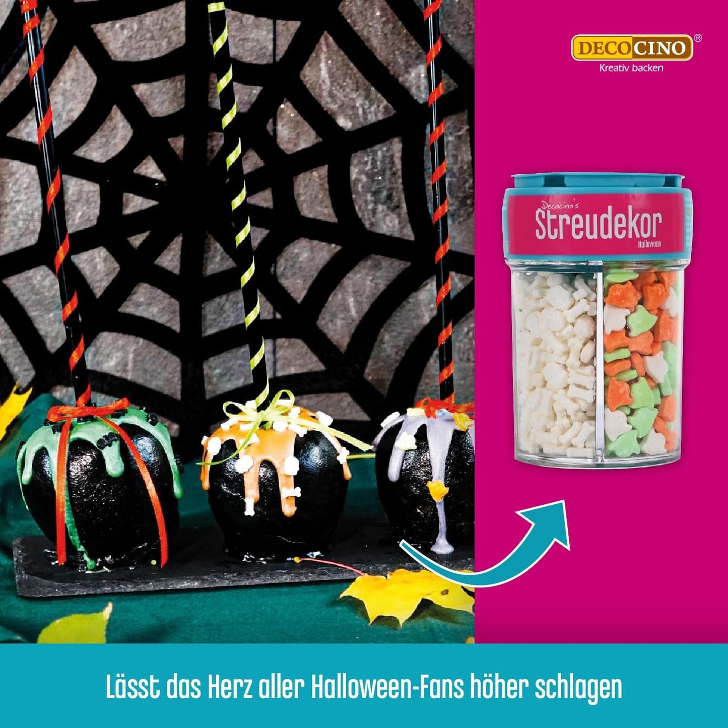 Decocino Halloween Streusel, mehrfarbig, 120 Gramm Streusel Naty Shop