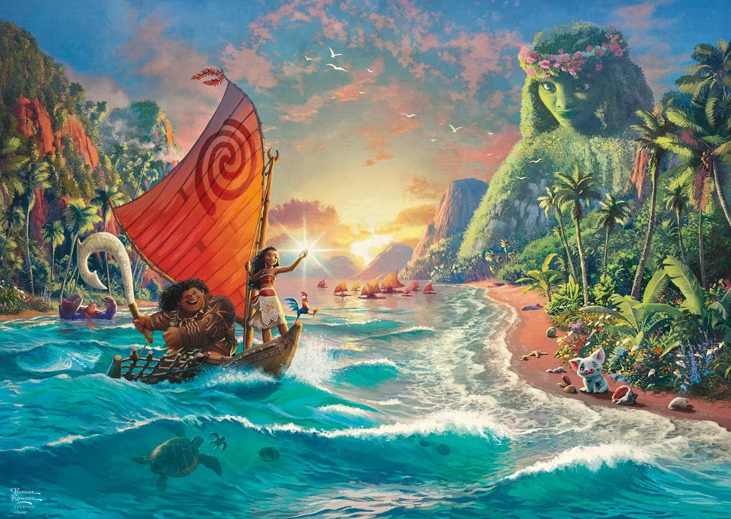 Schmidt Spiele 58030 Thomas Kinkade, Disney, Vaiana, Vaiana, Puzzle 1000 Teile, normal, schwarz, weiß Puzzle Naty Shop