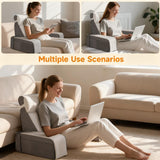 Großes Lesekissen mit abnehmbarer Nackenstütze und Armlehnen, Rückenkissen fürs Bett, ergonomisches Rückenkissen mit Armlehne, Tasche und waschbarem Bezug zum Lesen und Fernsehen.