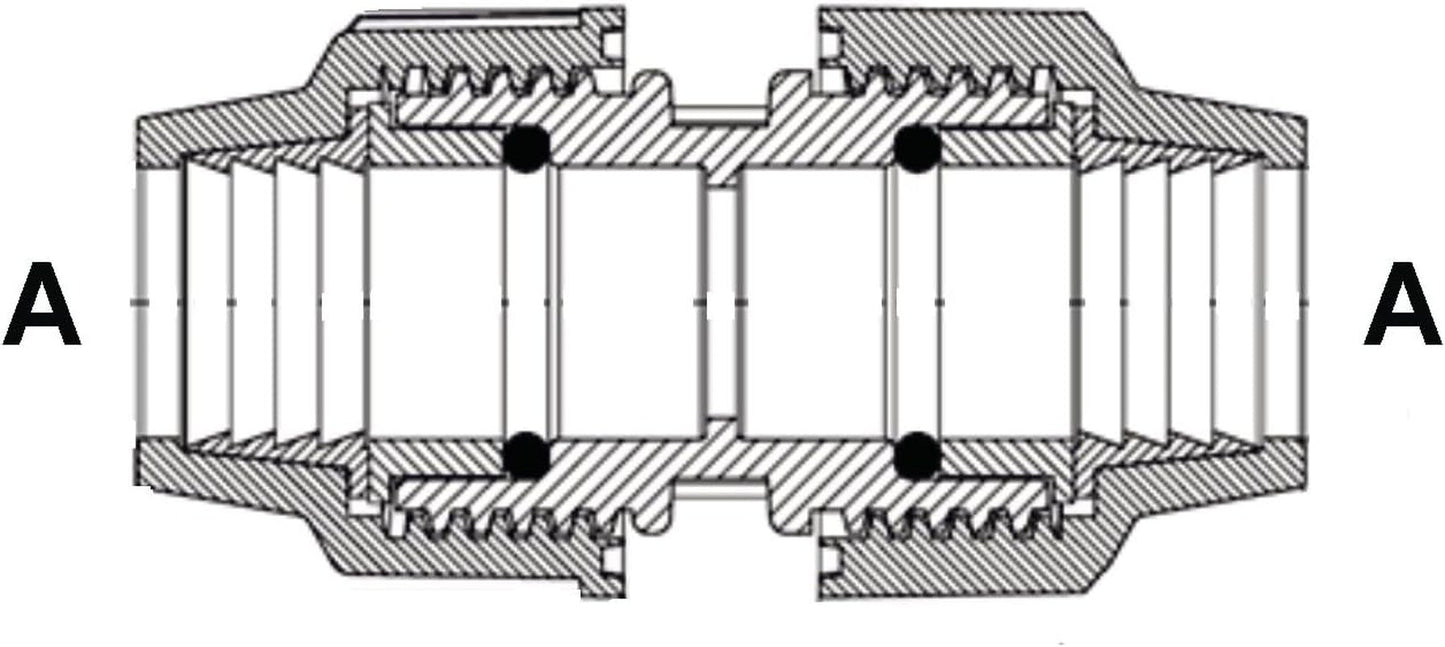Cornat Bewässerungssystem-Kupplung T610032, für PE-Rohr, Ø 32 mm, Polypropylen, für Kaltwasser