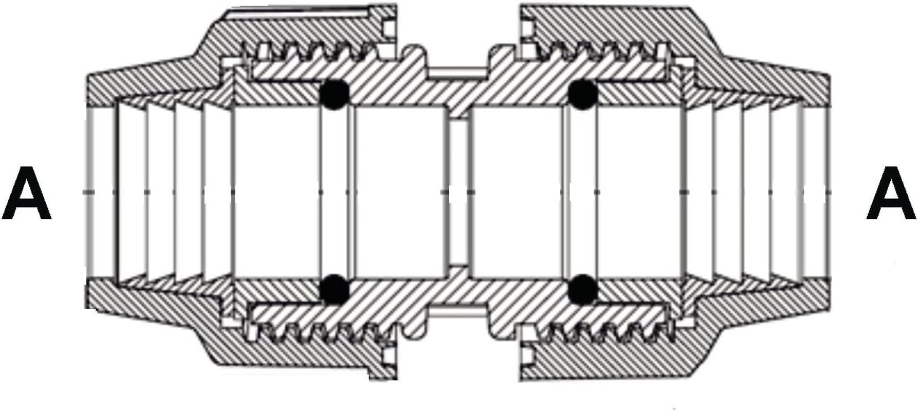 Cornat Bewässerungssystem-Kupplung T610032, für PE-Rohr, Ø 32 mm, Polypropylen, für Kaltwasser