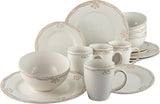 CreaTable, 23601, Serie Romantic Vintage, 16-teiliges Tafelservice für 4 Personen, Kombiservice aus Porzellan, spülmaschinen- und mikrowellengeeignet, hochwertige Herstellung