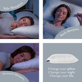 Dreamyblue Premium-Schlafkissen – Füllung aus geschreddertem Memory-Schaum [verstellbare Höhe], waschbarer Bezug aus Bambus-Viskose – zum Gleiten von Seiten, Rücken und Bauch – Naty Shop Standard-Kissen