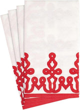 Dessin Passementerie Papierservietten, Leinen, Rot, 12 pro Packung