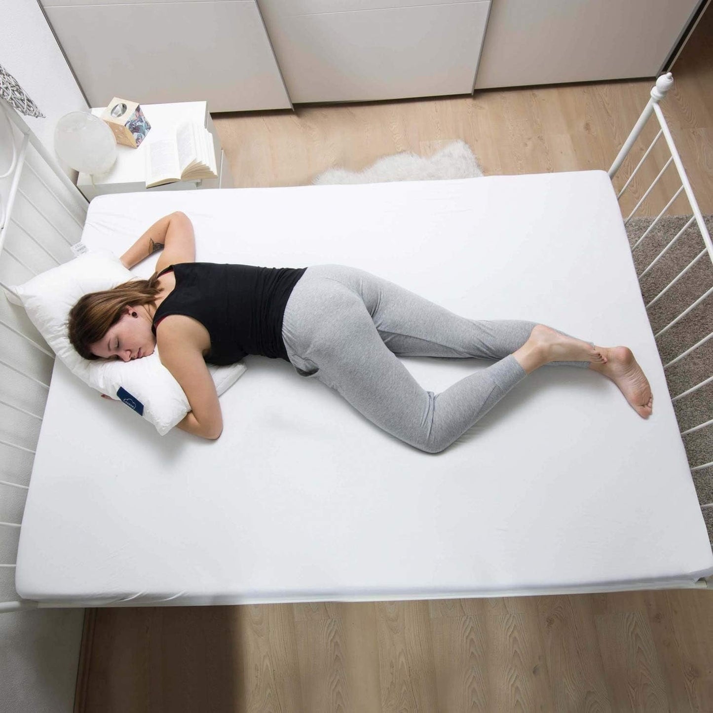 Genius Kissen, Baumwolle, eazzzy 40x80 cm – orthopädisches Kissen für erholsamen Schlaf, aus Milchfaser mit Aloe Vera – für Allergiker geeignet, mit Stütze, Öko-TEX zertifiziertes Nackenstützkissen, weiß, A19202