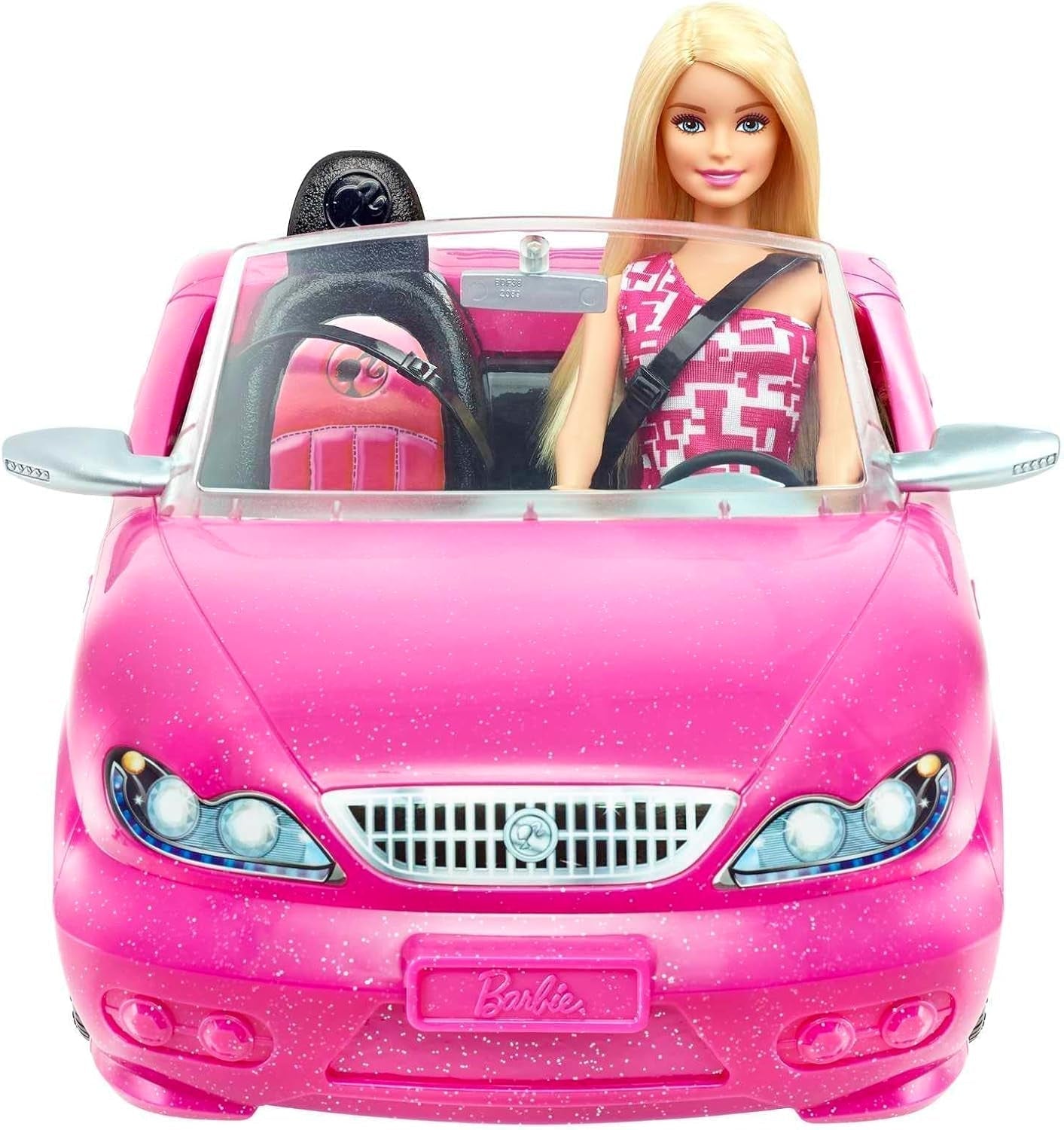 Barbie-Puppe und rosa glitzerndes Cabriolet, realistisches Reifenlogo, 3 Jahre altes Spielzeug, DJR55 Naty Shop Dolls