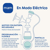 MAM 2 in 1 elektrische und manuelle Milchpumpe, direkte Entnahme aus Flasche oder Vorratsbehälter, Stimulation und Entnahme, digitale Anzeige. Zubehör Essen und Stillen Bebe Naty Shop