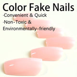 24 Stück rosa einfarbige künstliche Nägel, selbstklebend, neutrale künstliche Nägel, mittelgroß, quadratisch, weiches Gel für Frauen, DIY, vollständige Abdeckung, glitzernde künstliche Nägel