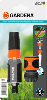 Gardena Sprühset für 13 mm (1/2 Zoll) und 15 mm (5/8 Zoll) Schläuche: Reinigungssprühset mit Aquastop für schnellen Anschlusswechsel (18288-20)
