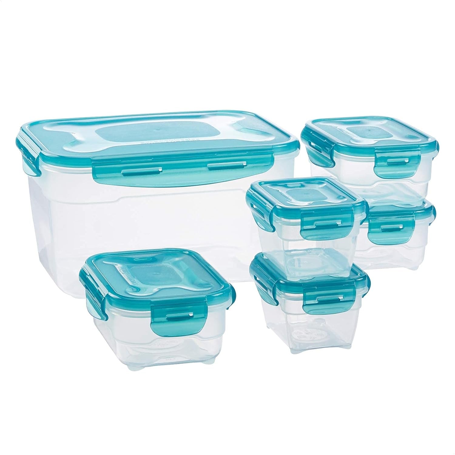 Amazon Basics Gefrierbehälter im Set mit Deckel, auslaufsicher, stapelbar, für Kühl-/Gefrierschrank, BPA-freier Kunststoff, mikrowellen- und spülmaschinenfest, 3 x 1,2 l, durchsichtige Frischhalteboxen, Naty Shop, einzeln, 6 Stück, 1 Packung