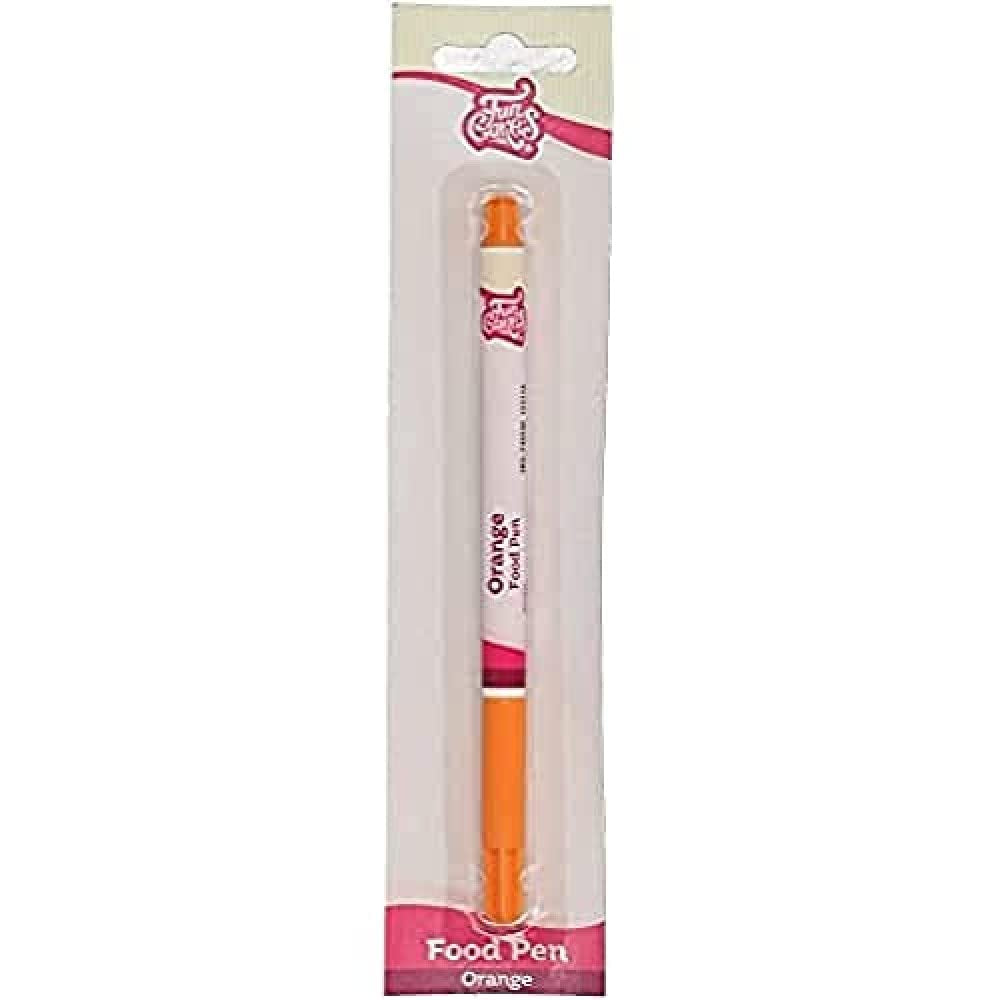 Essbare Stifte von Funcakes, Orange: Lebensmittelfarbe, flexible Spitze für dicke und dünne Linien, essbarer Stift für Kekse, Kuchen, Fondant und mehr, ideal zur Personalisierung, Halal-zertifiziert