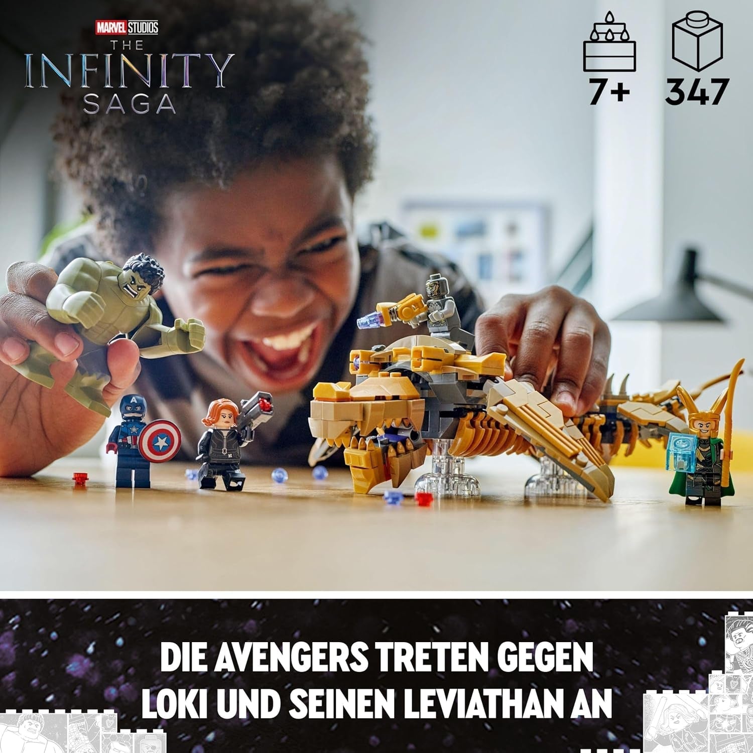 LEGO Marvel Avengers Vs. Leviathan-Bauspielzeugset mit Hulk und Captain America, Loki, Black Widow und Chitauri als Minifiguren. Avengers-Spielset für Jungen und Mädchen ab 7 Jahren. 76290 Bausets. Besuchen Sie den LEGO-Store