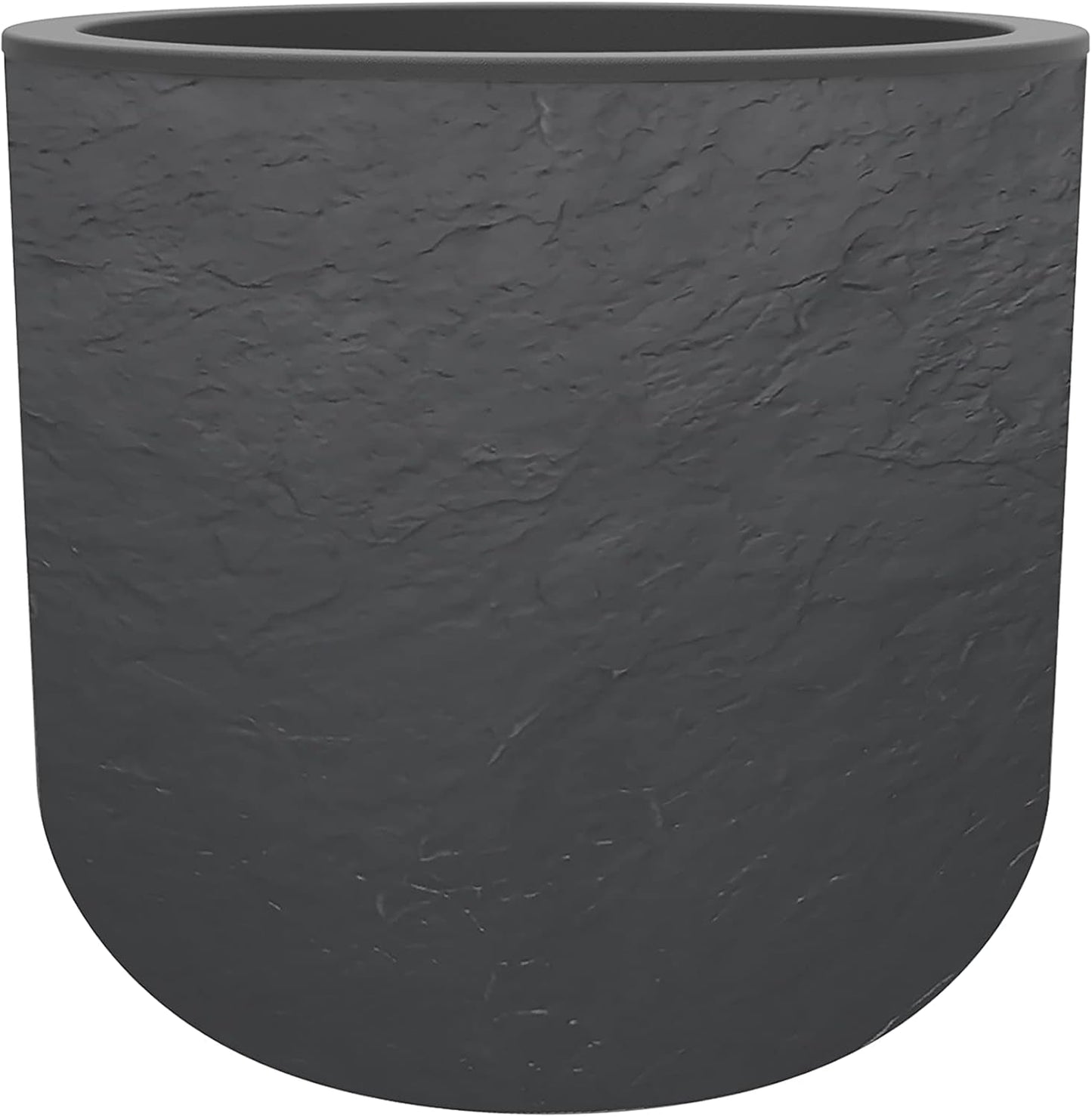 - Runder Topf, 40 cm, Volcania'Up 32,5 l, Steinoptik, einwandig, Wassertankbereich, Ø 38,5 x H. 36,8 cm, Anthrazitgrau