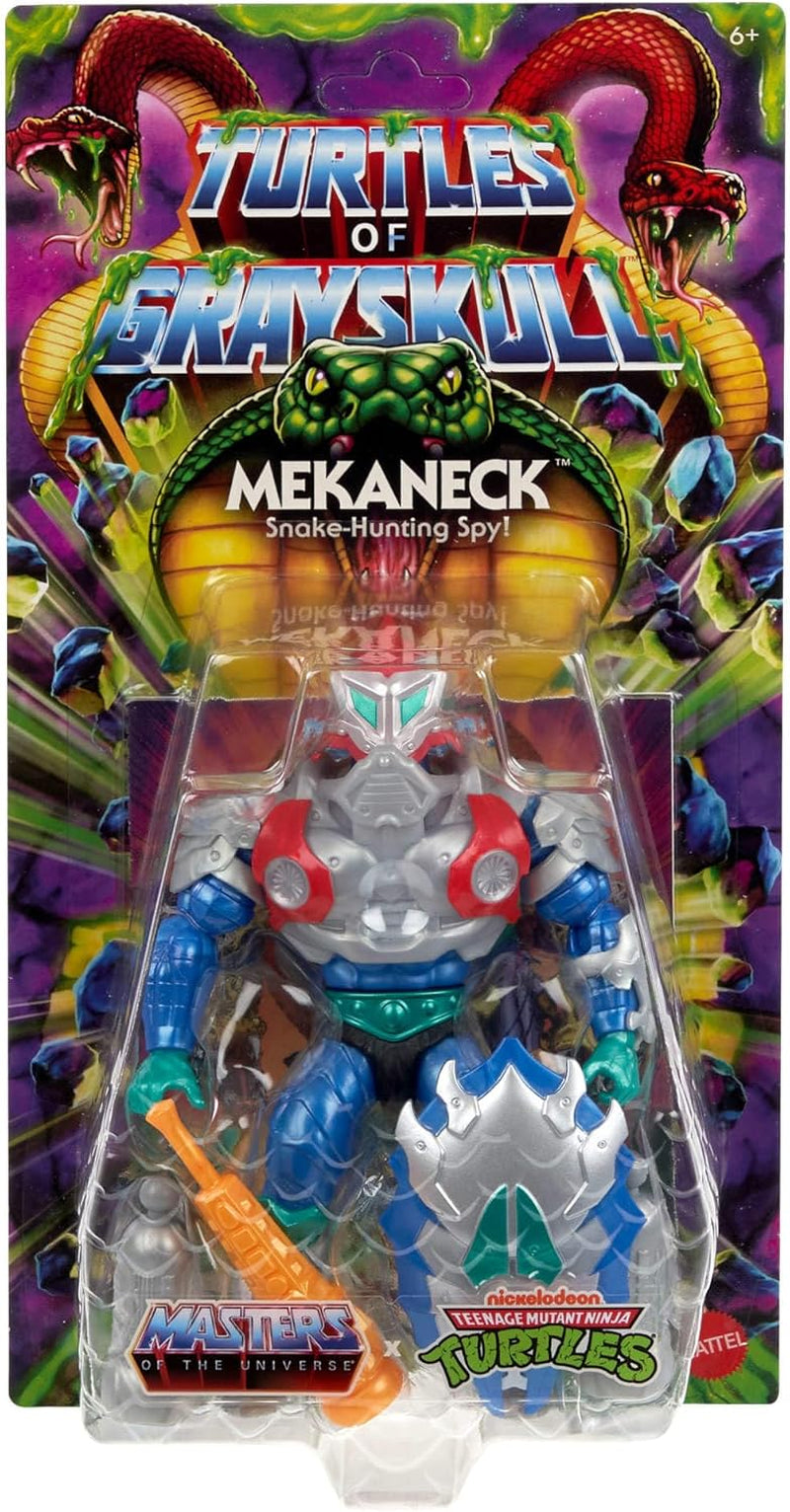 Masters of the Universe Origins Turtles of Grayskull Mekaneck Reptile Wars bewegliche Actionfigur, Teenage Mutant Ninja und MOTU Crossover Hero Toy, JBN00, [Mehrfarbig] Actionfiguren Naty Shop