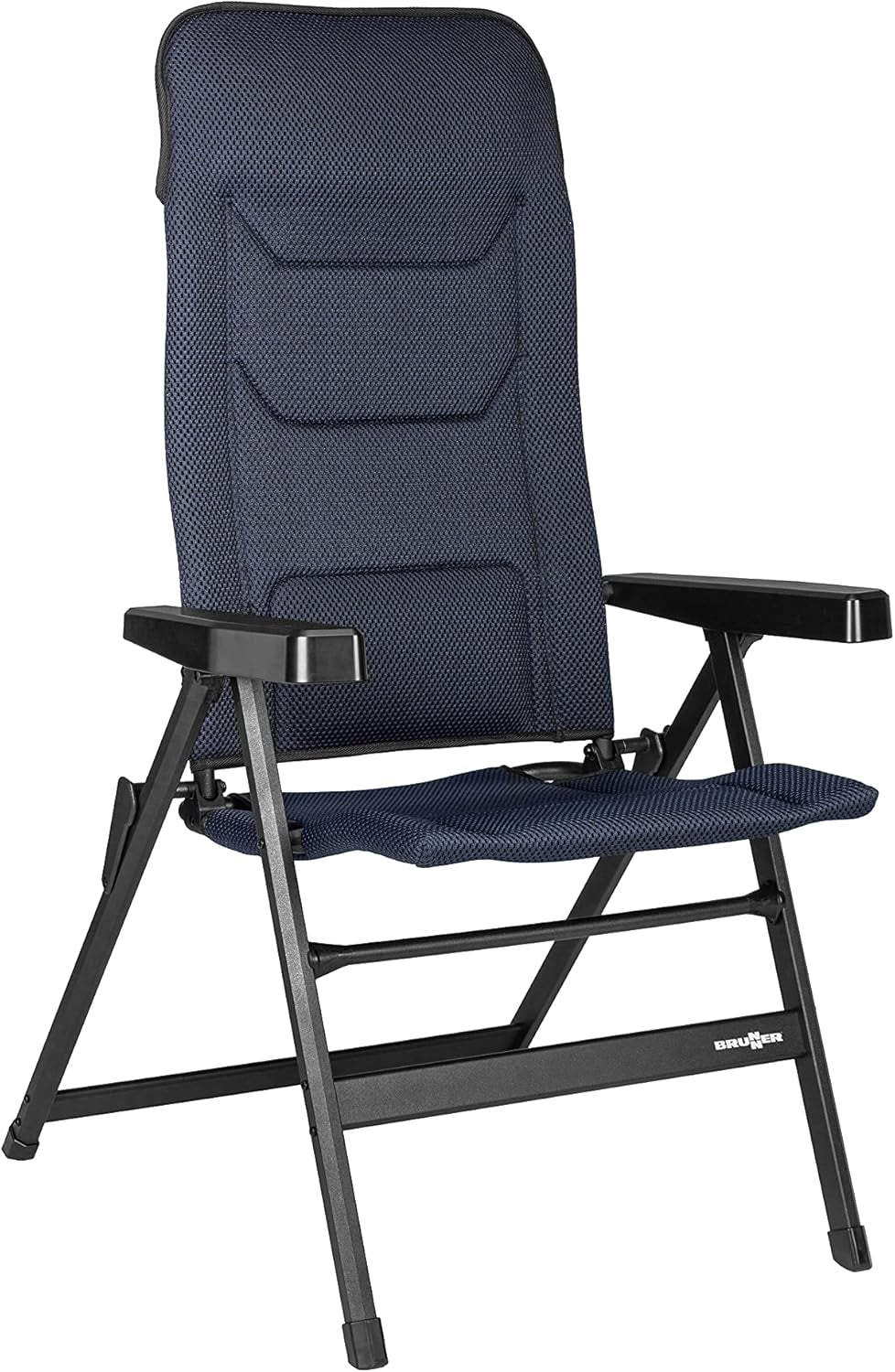 BRUNNER Rebel PRO (S-M-L) Klappstuhl für Camping, Garten, Terrasse Aus Aluminium, 5-fach verstellbar, Belastbarkeit bis 150 kg, hohe Rückenlehne, schwarz oder blau Reisekissen Naty Shop Standardtitel