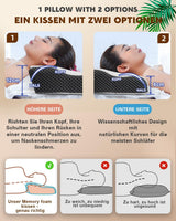 Nackenschmerzkissen, ergonomisches orthopädisches Nackenkissen, seitliches Rücken-Bauchkissen aus Memory-Schaum, Anti-Schnarch-Kissen für Männer und Frauen (62 x 34,5 x 12/8 cm). Orthopädische Nackenkissen von Naty Shop