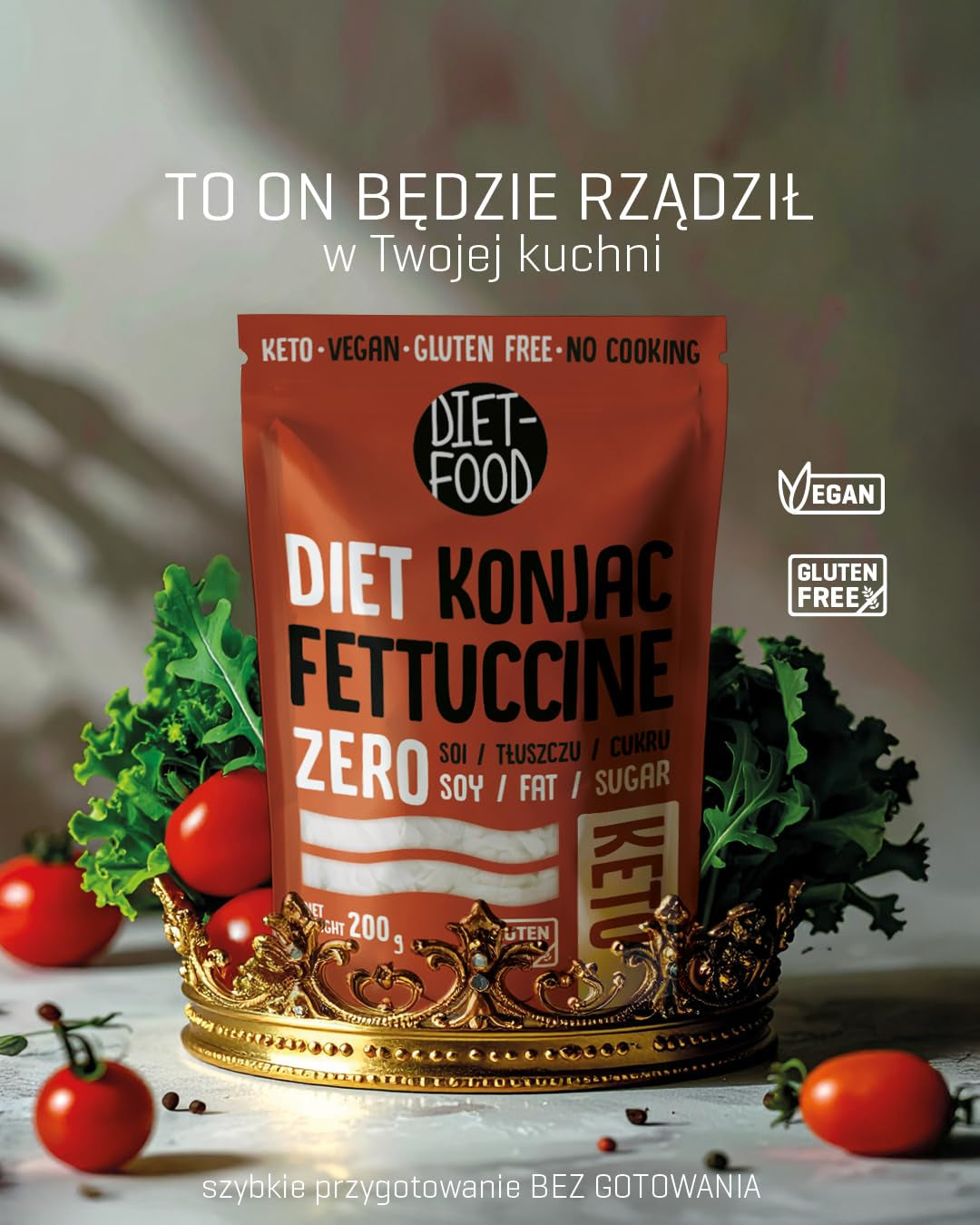 Shirataki-Nudeln DIÄT-FOOD kohlenhydratarme, kalorienarme Konjak-Nudeln, veganes Essen, fettfrei, sojafrei, glutenfrei, wasserlösliche Diätnudeln, kalorienarm, 200 Gramm