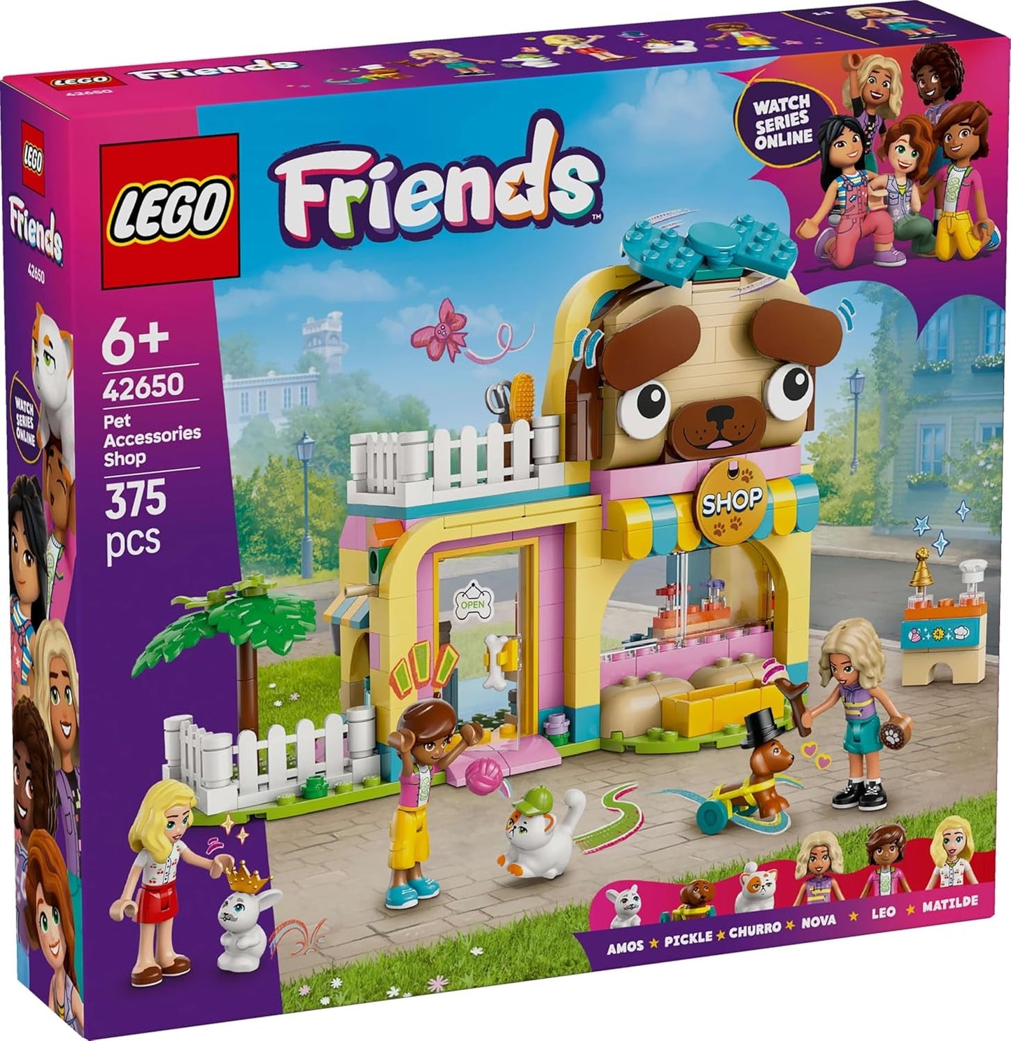 LEGO Friends Animal Accessories Store Rollenspielset Lernspielzeug für Mädchen ab 6 Jahren 3 Minifiguren und 3 Tierfiguren Katze Hund Hase Geschenkidee für Kinder 42650 Bausets Besuchen Sie den LEGO-Store