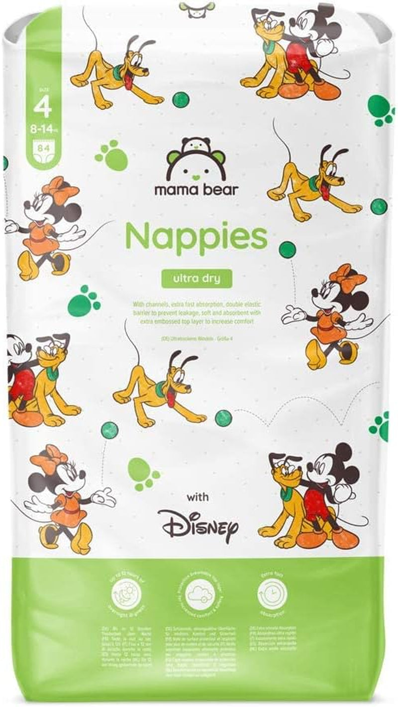 Amazon-Marke: Mama Bear Disney Ultra Dry Windeln, Größe 3 (4–9 kg) – Monatsbox, Weiß, 172 Stück (2 Packungen mit 86 Stück)