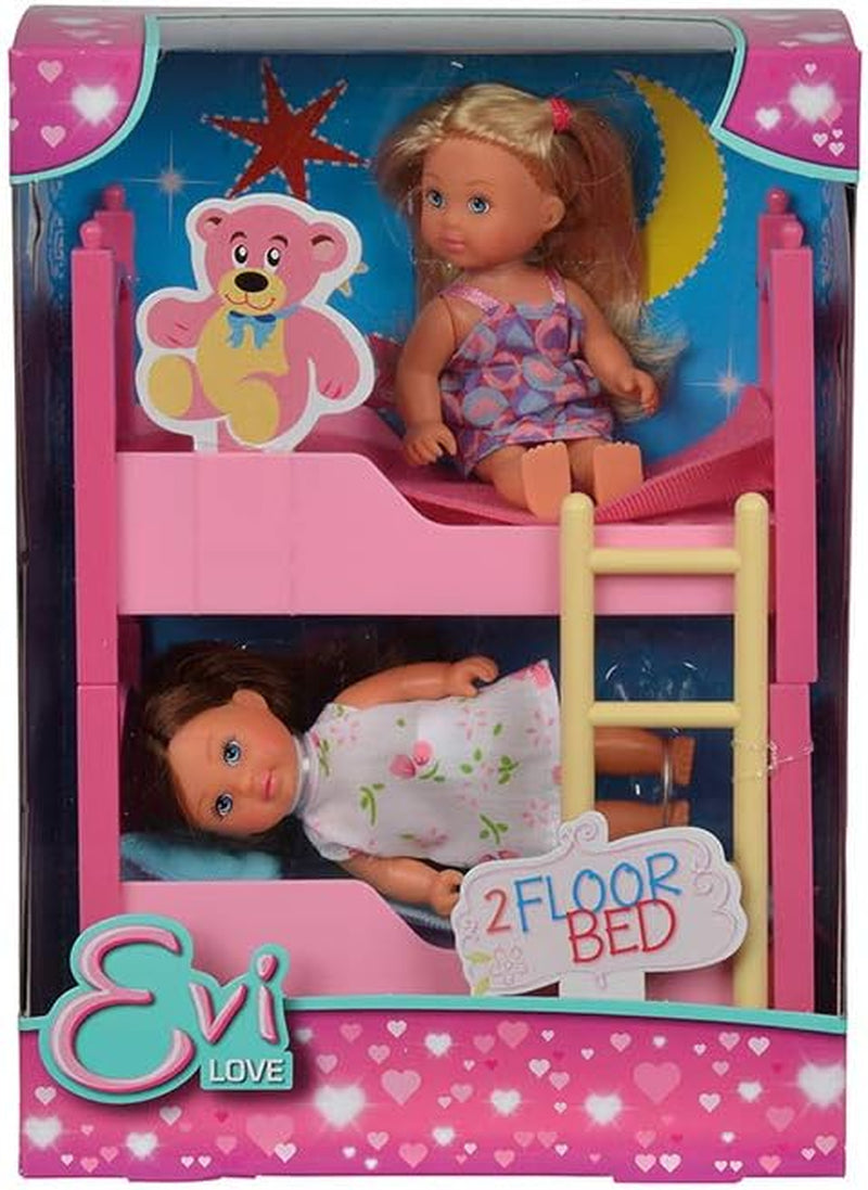 Simba 108178046 105733847 - Evi Love 2 Etagenbett / mit zwei Evi-Puppen / mit Etagenbett / inklusive Zubehör / Ankleidepuppe / 12 cm, für Kinder ab 3 Jahren