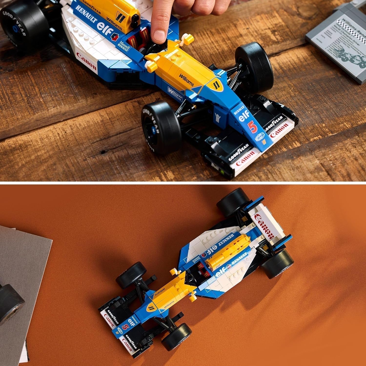 LEGO Icons Williams Racing FW14B mit Nigel Mansell – F1-Modellauto-Set mit Rennfahrer-Minifiguren zum Sammeln – Schreibtischdekoration mit Ständer – Geschenk für Erwachsene und Jugendliche Motorsportfans 10353 Bausets Besuchen Sie den LEGO-Store