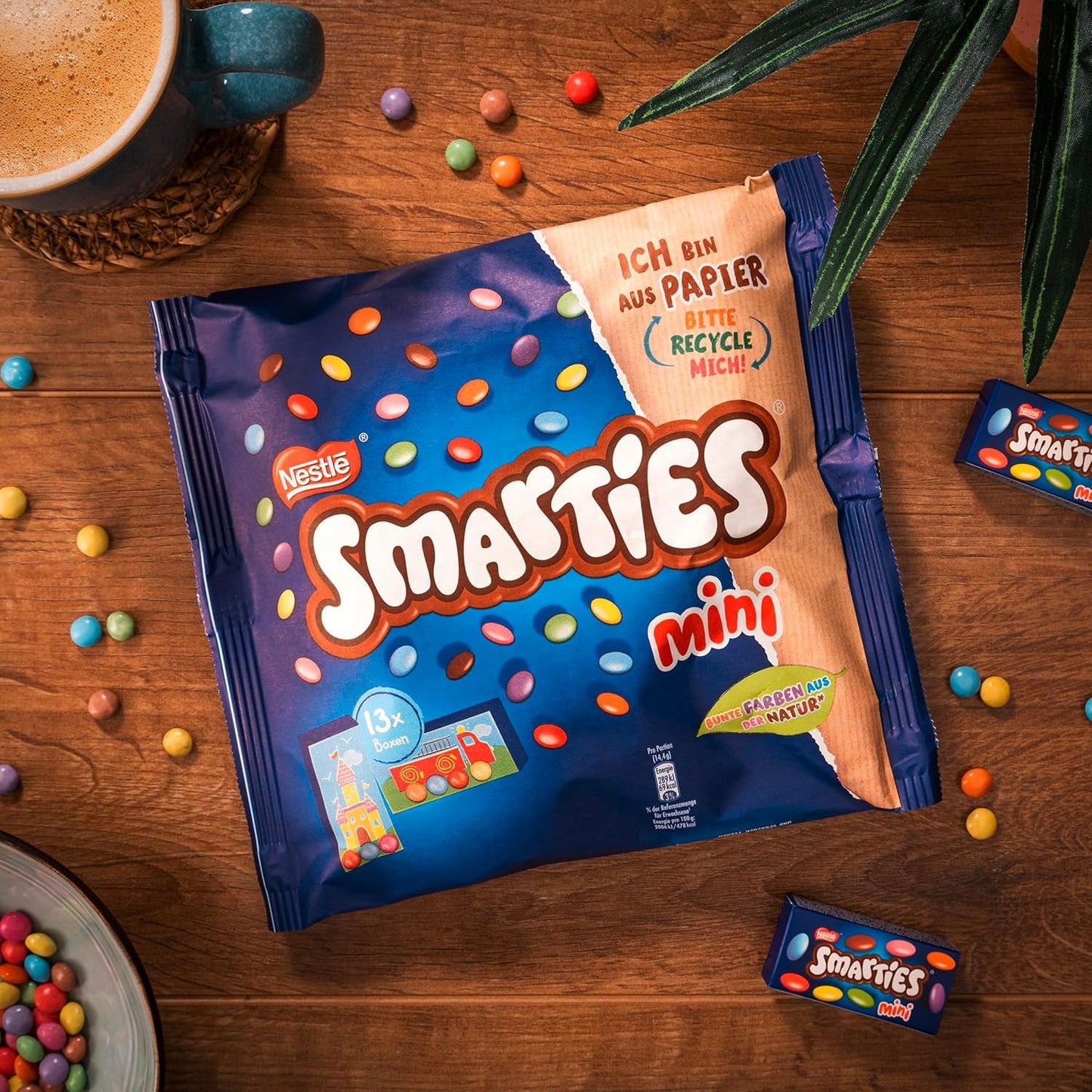 Nestlé SMARTIES Mini, kleine Linsen mit Milchschokolade, einzeln verpackt, 16er Packung (16 x 187 g)