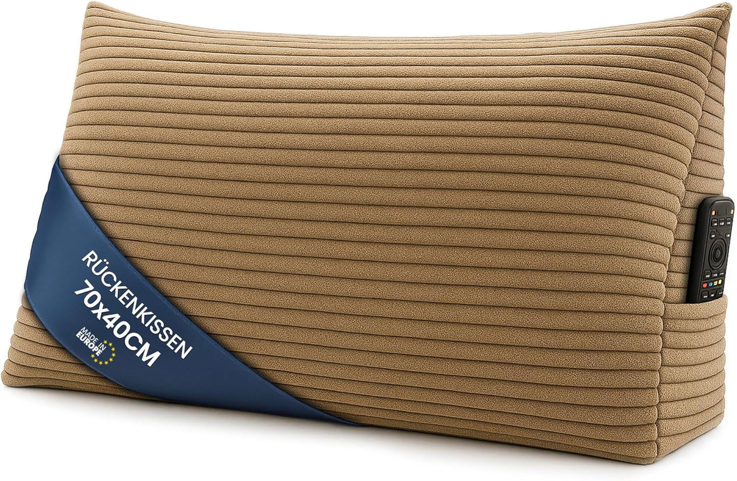 Federkissen, Rückenkissen, Samtkissen, Breite 70 cm – Lesekissen für Bett, Sofa und Sofa, großes Sofakissen, Wandkissen, Sofakissen, Lesekissen, Rückenstützkissen, hellgrau