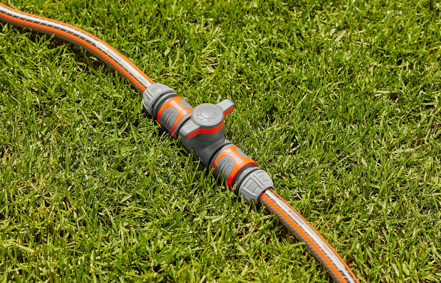 Gardena-Kupplung mit Regulierventil, Grau, Orange