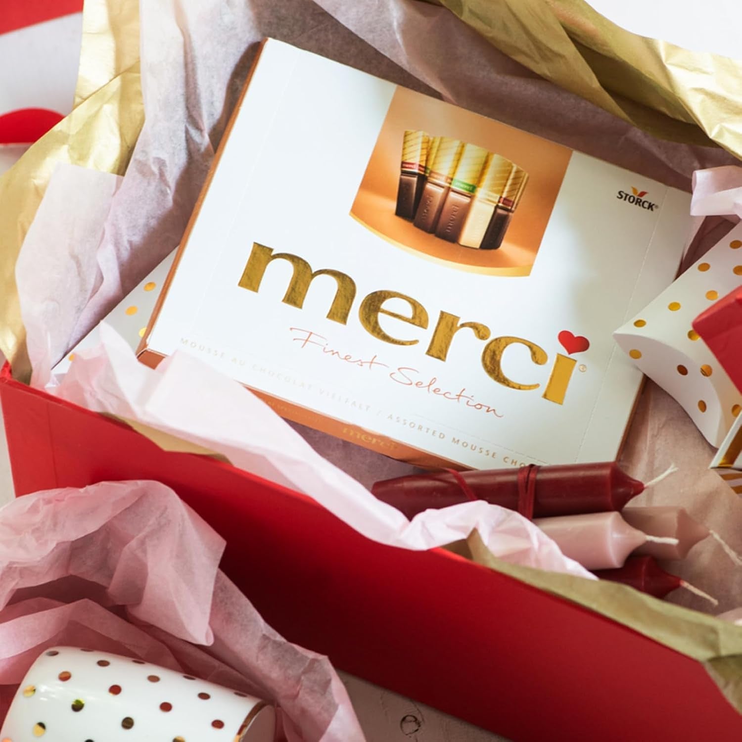 merci Finest Selection Mousse au Chocolat Sorte – 1 x 210 g – Spezialitäten Erlesenes Schokoladenmousse – Gefüllte und ungefüllte Pralinen