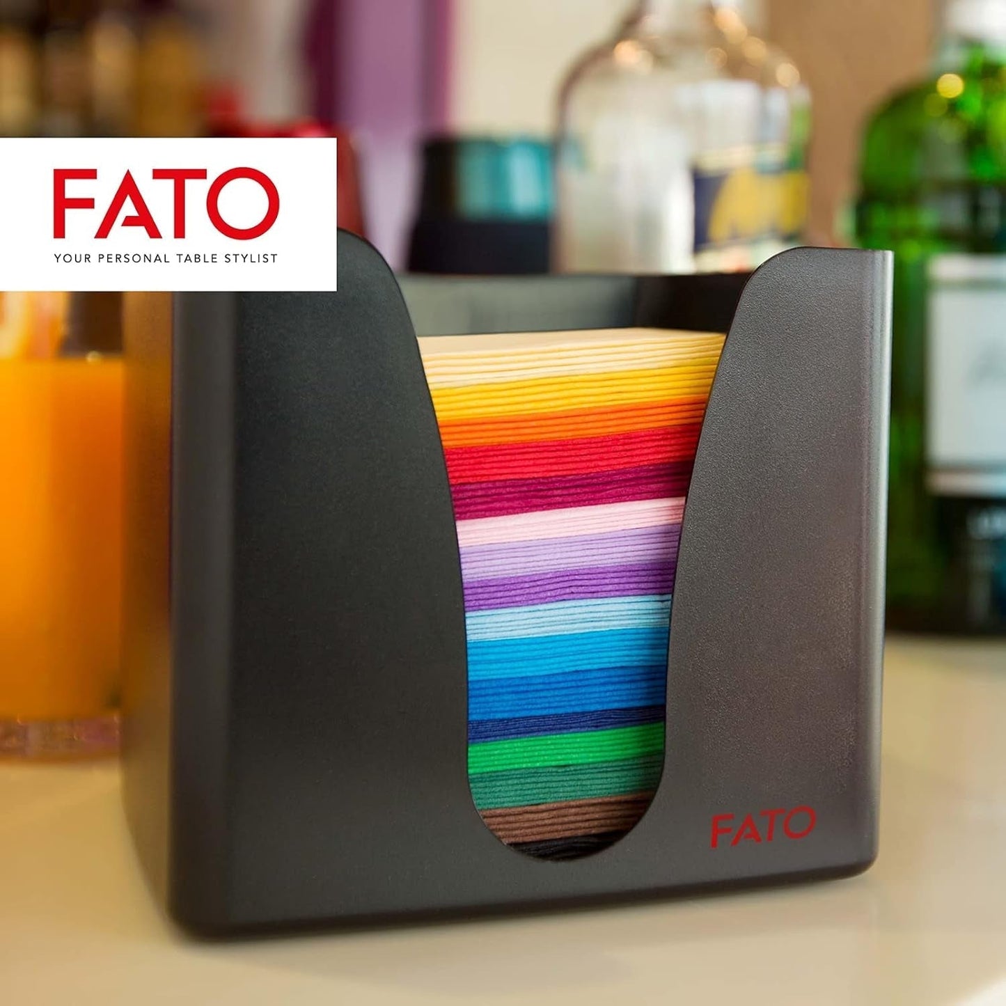 , Einweg-Papierservietten, ideal für Vorspeisen und Cocktails, Packung mit 100 Servietten, Größe 24 x 24 in 4 gefaltet, 2 Schichten, Farbe Turteltaube, 100 % reines Zellulosepapier, FSC-zertifiziert