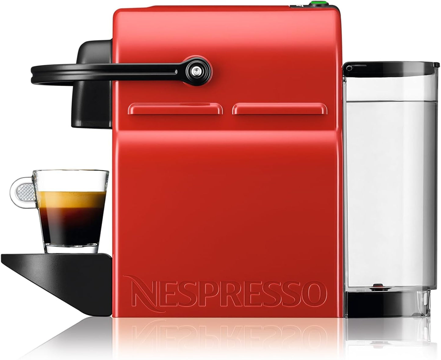 Krups Nespresso Inissia Espressomaschine – kompakte Espressomaschine für Kaffeekapseln, 19 bar Druck, schnelles Aufheizen in 25 Sekunden, Energiesparfunktion, 0,7 l Wassertank, rot, Modell YY5506FD