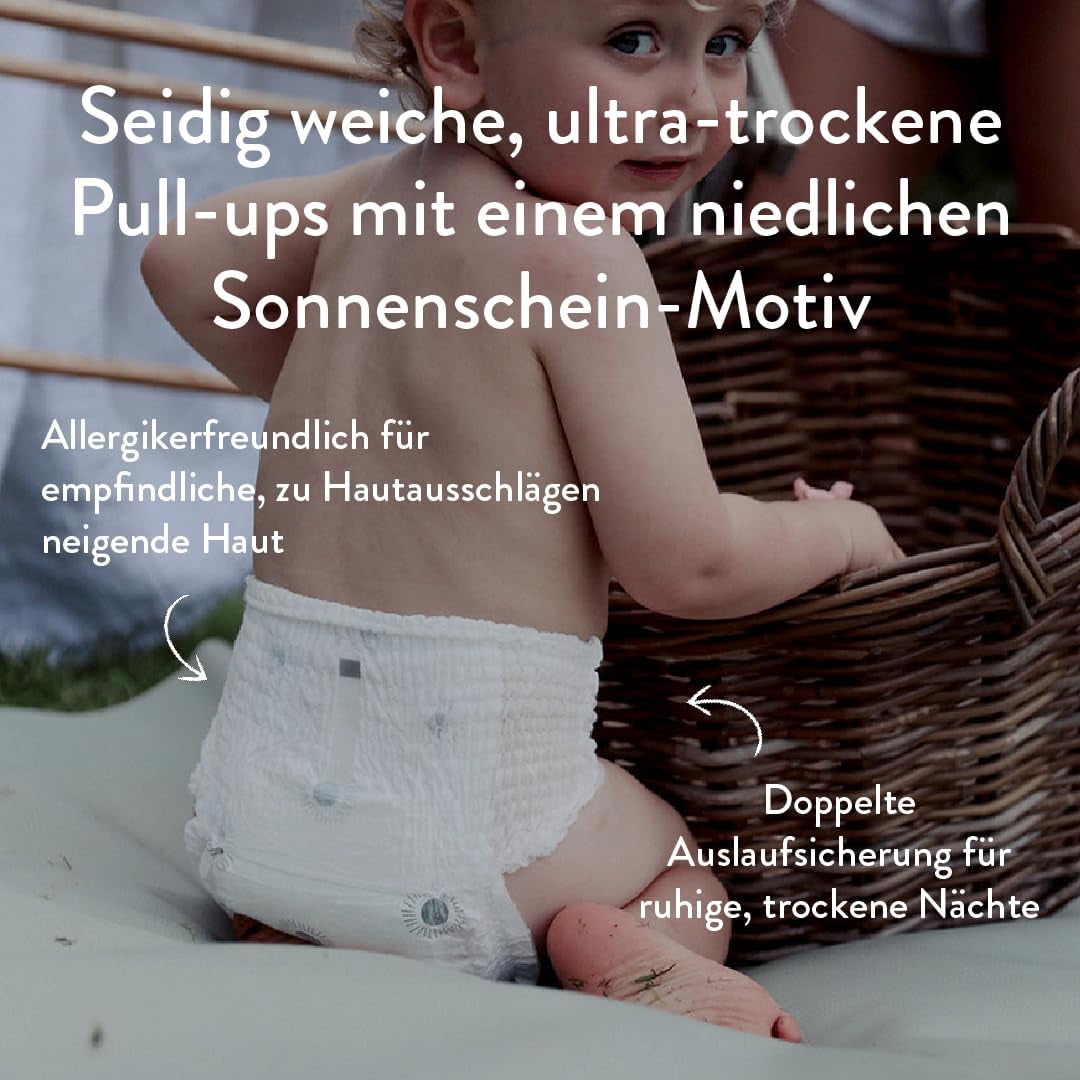 Push-up-Windeln, Größe 4 L (7-12 kg) – 1 Beutel à 25 Stück – Keine Schadstoffe, umweltfreundlich, ultraflach, für den Nachtgebrauch – Hergestellt in Dänemark