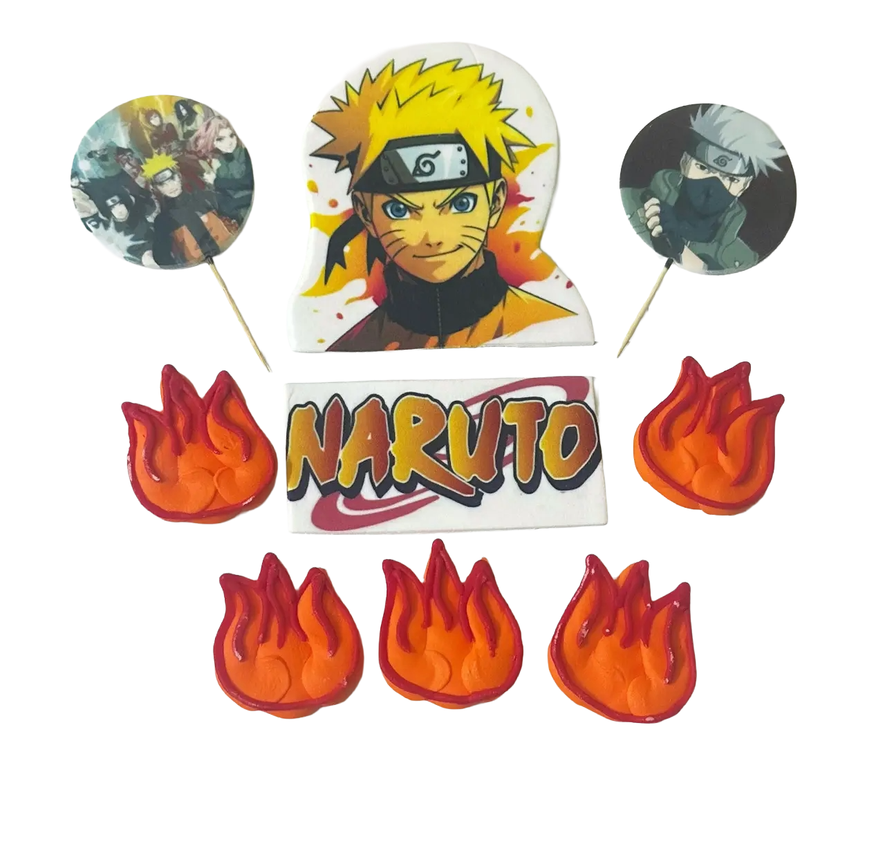 Essbares Naruto-Dekorationsset – 9 Elemente mit Naruto-Motiven zum Dekorieren von Kuchen