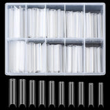 200 Stück künstliche Nagelspitzen, Acryl-Kunstnagelspitzen, französische Kunstnagelspitzen, extra lange, gerade, quadratische, klare Kunstnagelspitzen für DIY-Nagelstudios