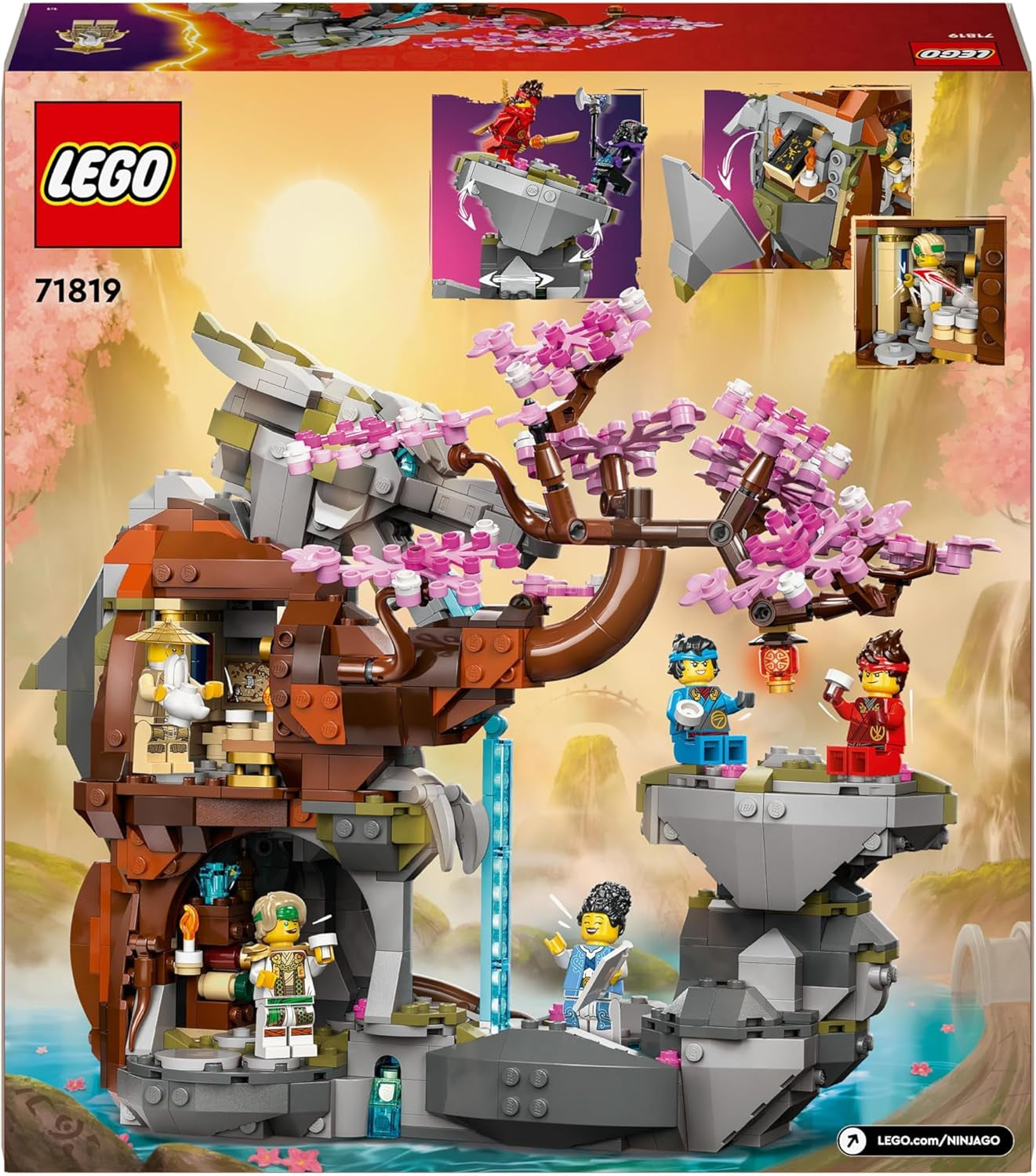 LEGO NINJAGO Drachenstein-Tempel-Drachenspielzeug mit 6 Ninja-Figuren, großes Set zum Bauen, Spielen und Ausstellen, Geburtstagsgeschenk für Jungen und Mädchen ab 13 Jahren. 71819 Bausets Besuchen Sie den LEGO-Store