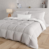 PETTI Artigiani Italiani – Winterdecke für Doppelbett, Maxi, einfarbig, doppelseitig, weiß, grau, 100 % Made in Italy. Bettdecken und Steppdecken Naty Shop