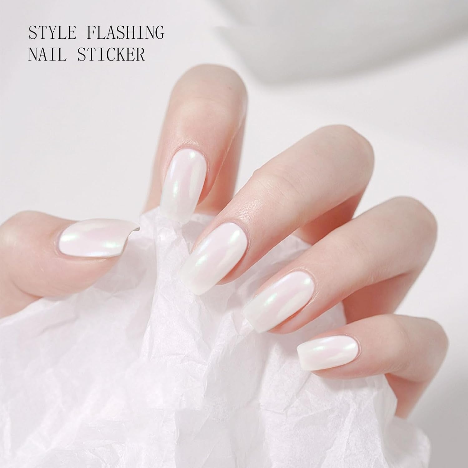 JMEOWIO Nagelfolie, glitzernde Gel-Nagelfolie, selbstklebender Nagelaufkleber, UV-härtende Nageldekoration, Design-Zubehör