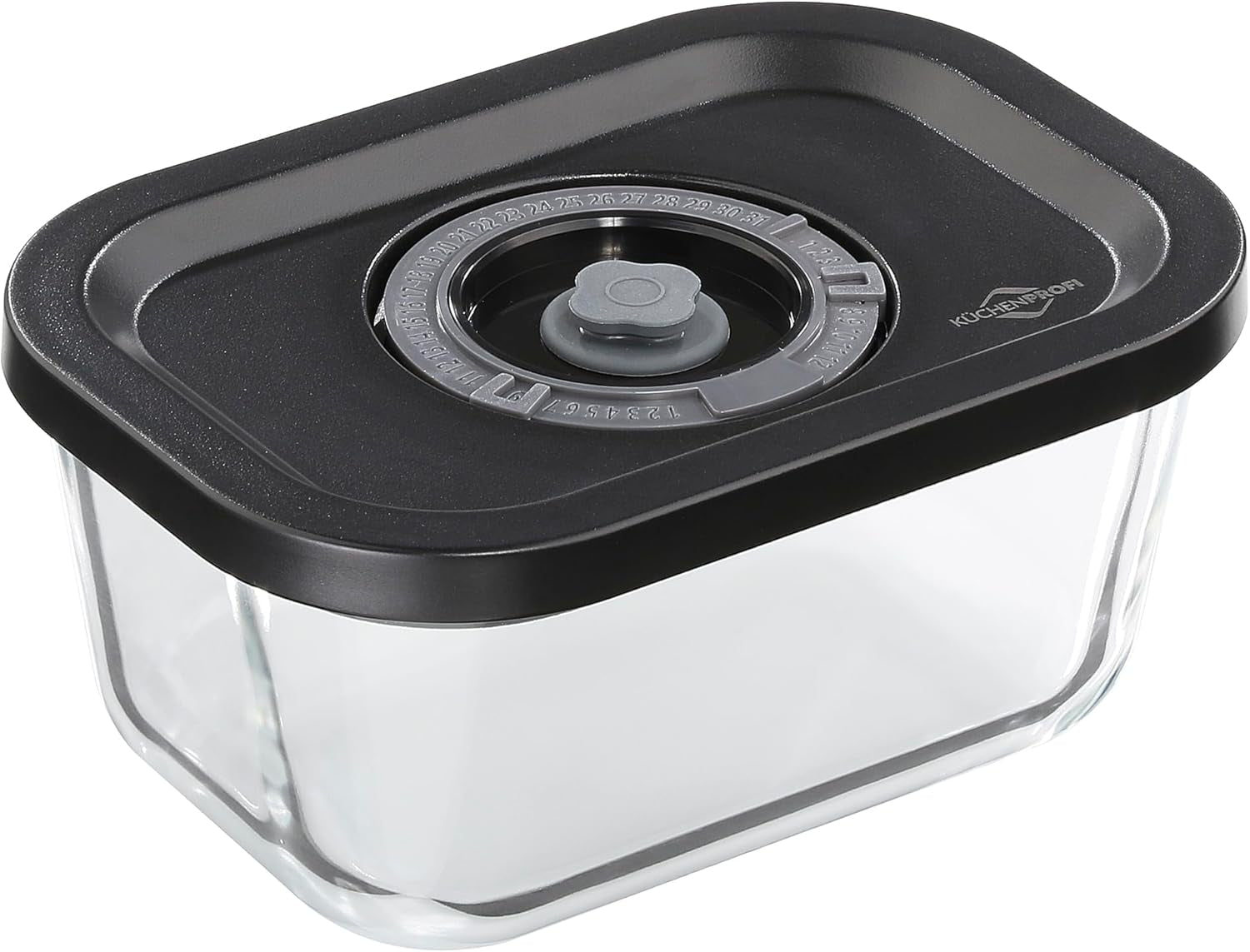 Vakuum-Set Küchenprofi EASYFRESH | Set mit 7 Teilen | 1x elektrische Vakuumpumpe, 1x Vakuumbehälter S, M und L, 3x Vakuumbeutel 22x21 cm | Borosilikatglas, hochwertiger Kunststoff | Zubereitung und Lagerung Frischhaltedosen Naty Shop Vakuumbox S