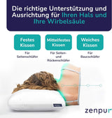 Set mit 2 Kissen zur Nackenstütze 40 x 60–13 cm – ergonomisches Schlafkissen für Nacken und Schultern, Öko-Tex-zertifiziert. Orthopädische Nackenkissen Naty Shop
