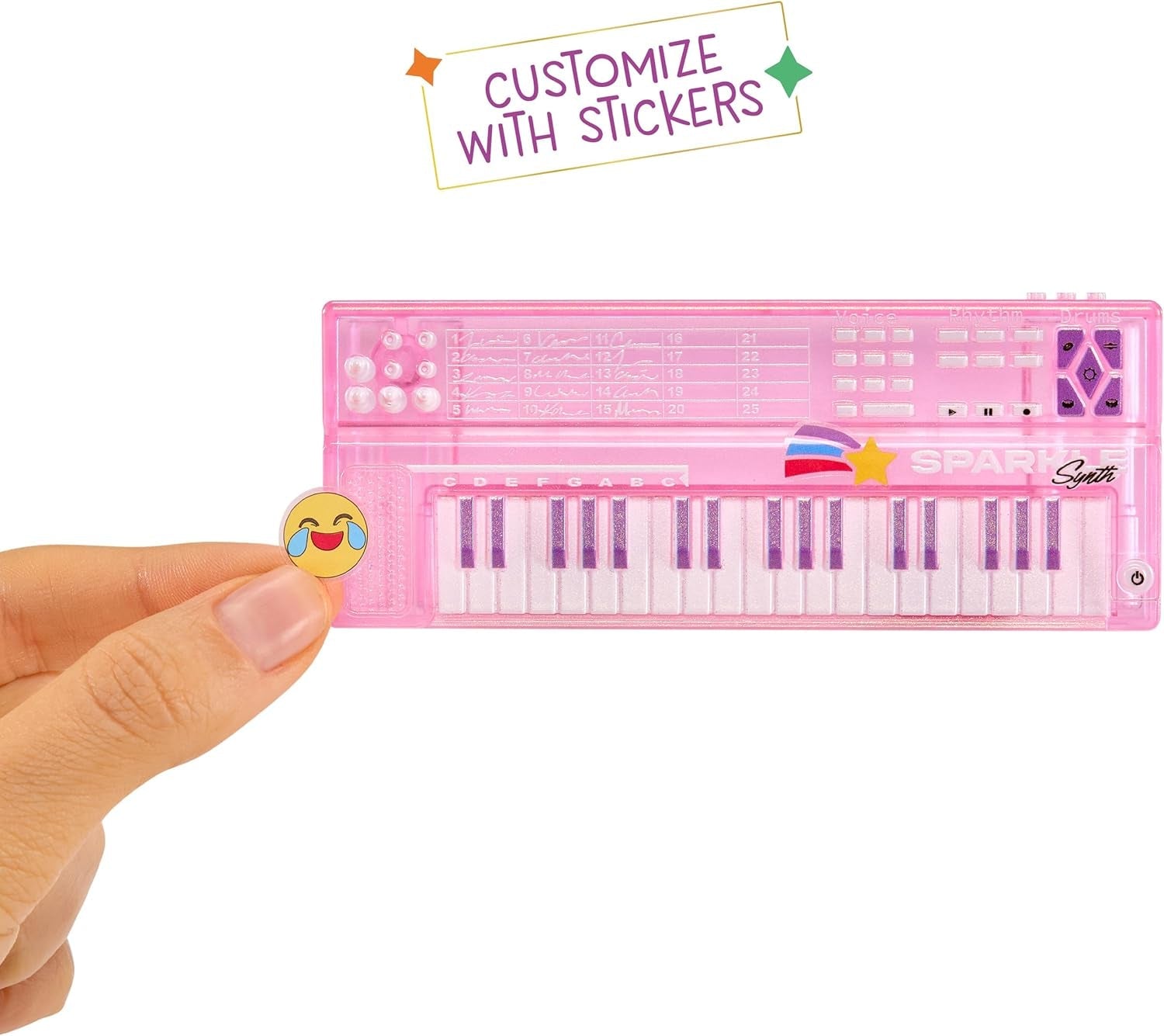 Rainbow High Junior High Rockband – Amaya, Regenbogenfarben – 23 cm große Modepuppe mit Tastatur, anpassbar mit Aufklebern, beweglich, süßes Spielzeug für Kinder ab 4 Jahren
