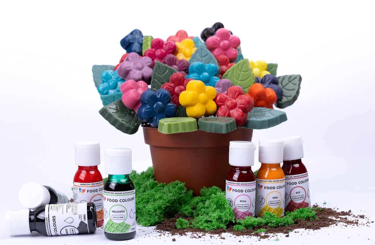 Lebensmittelfarbe OS-LC DUNKELGRÜN 18 ml Lebensmittelfarbe für weiße Schokolade, Pralinen, Cremes, Fettgebäck, Dekorationen für Kuchen und Torten