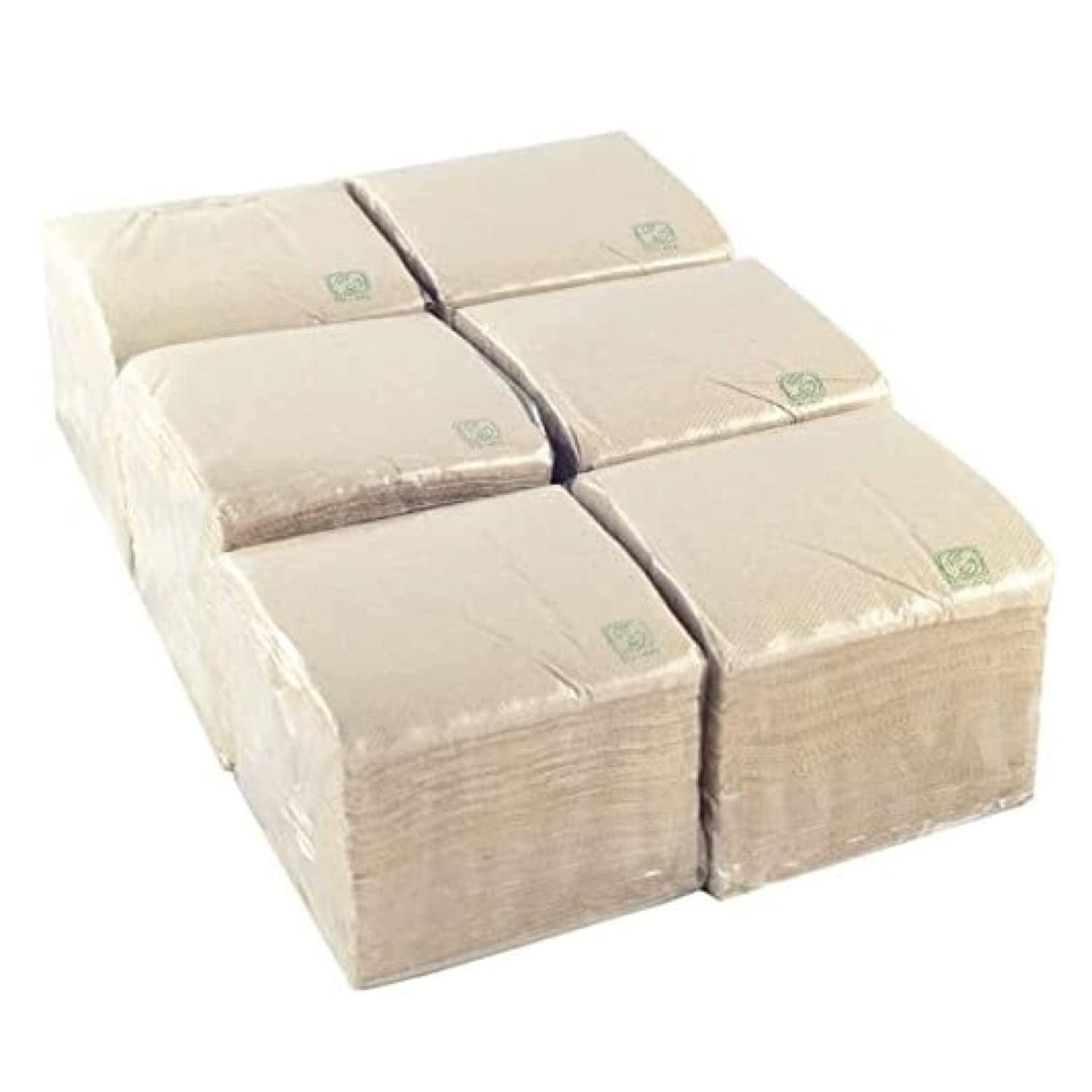 - 600 Stück Bio-Öko-Cocktailservietten – natürliche Farbe – 100 % recycelbar – Micropoint – 10 x 10 cm (gefaltet) und 20 x 20 cm (ungefaltet)