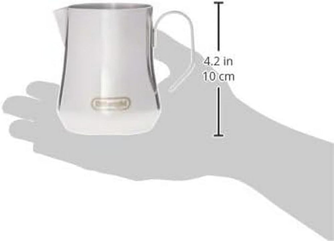 De'Longhi Milk Pitcher DLSC060, Milchkännchen zum manuellen Aufschäumen, ergonomischer Griff, Fassungsvermögen 350 ml, Edelstahl