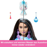 Barbie Cutie Reveal-Puppe und Zubehör, Regenbogen-Zebra-Plüsch-Outfit und 10 farbwechselnde Überraschungen, Color Dream-Reihe, HRK39