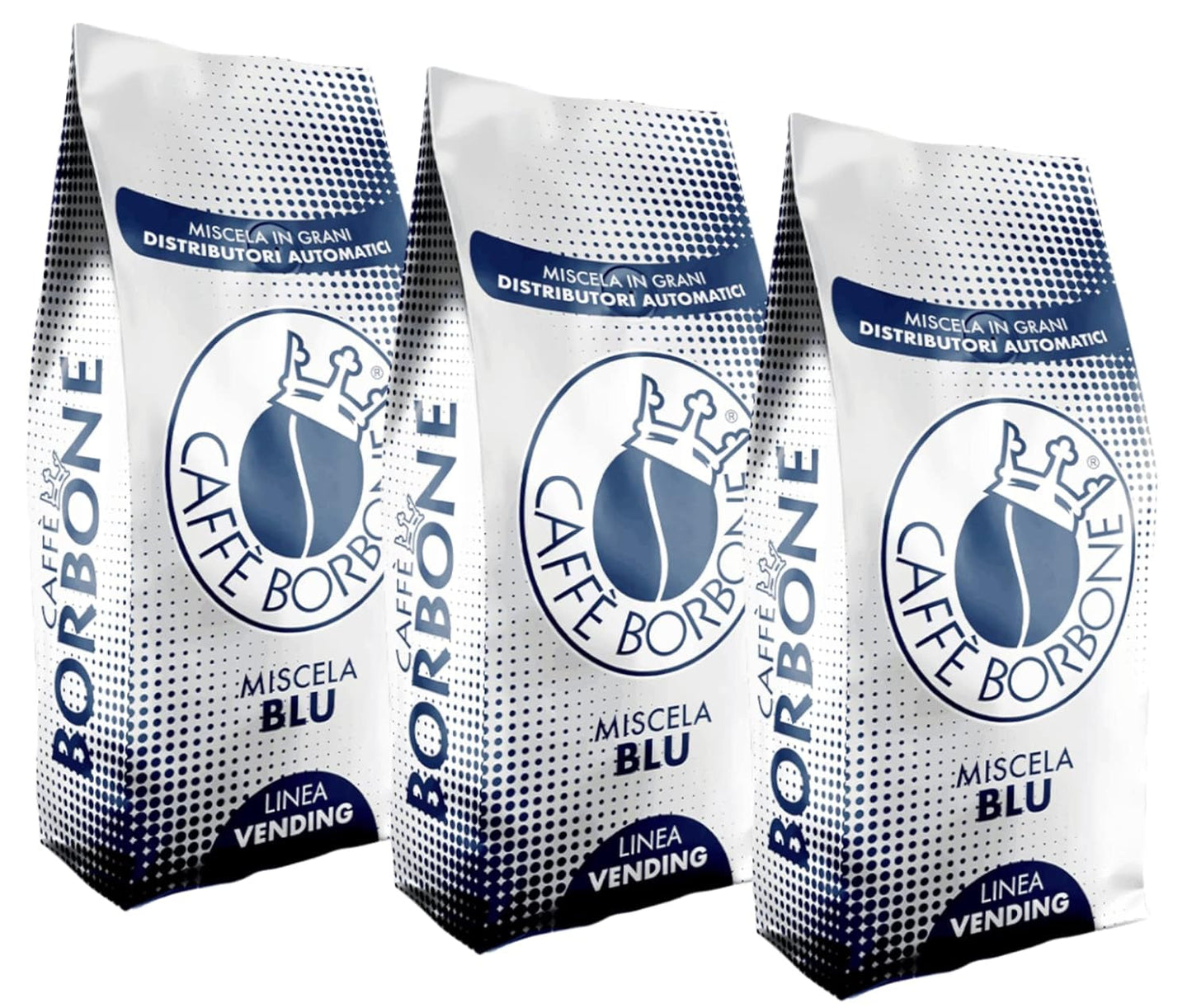 Caffé Borbone Venedig Blu 3 x 1000g aus Italien | Bourbon-Kaffee | Vollkorn | 60 % Arabica, 40 % Robusta | + Jassas-Backwaren